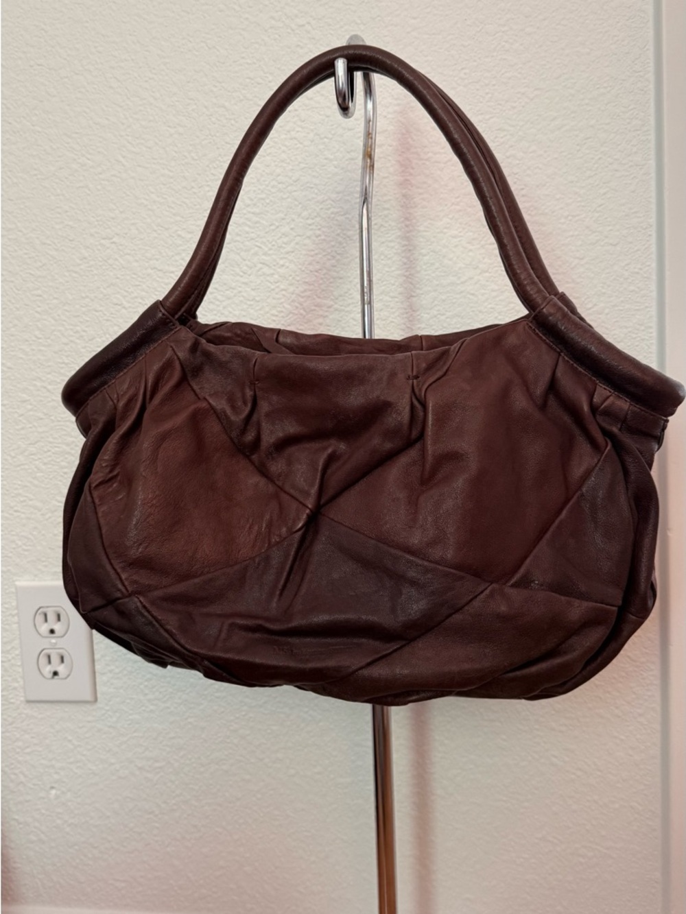 Classic Dark Brown Leather Shoulder Bag